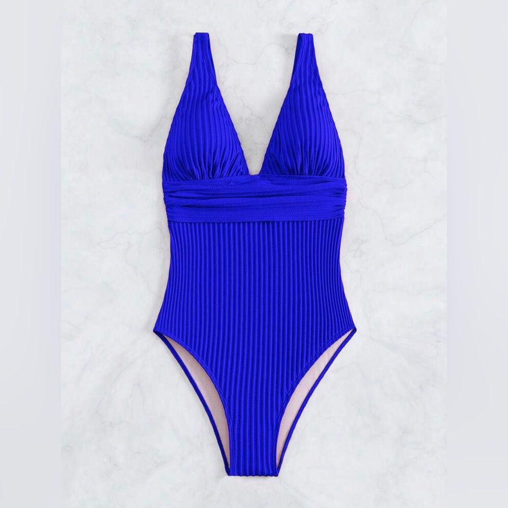 Blue one piece swim suit
